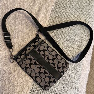 Coach Black and Gray Patterned Crossbody Bag